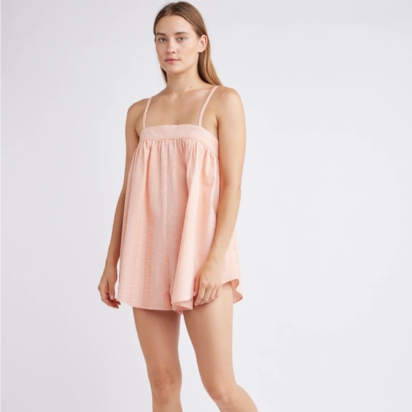 Self Contrast Pants - Self Contrast orange romper size large